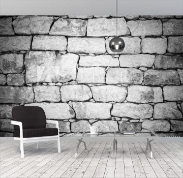 Picture of Old white stone wall detailed background